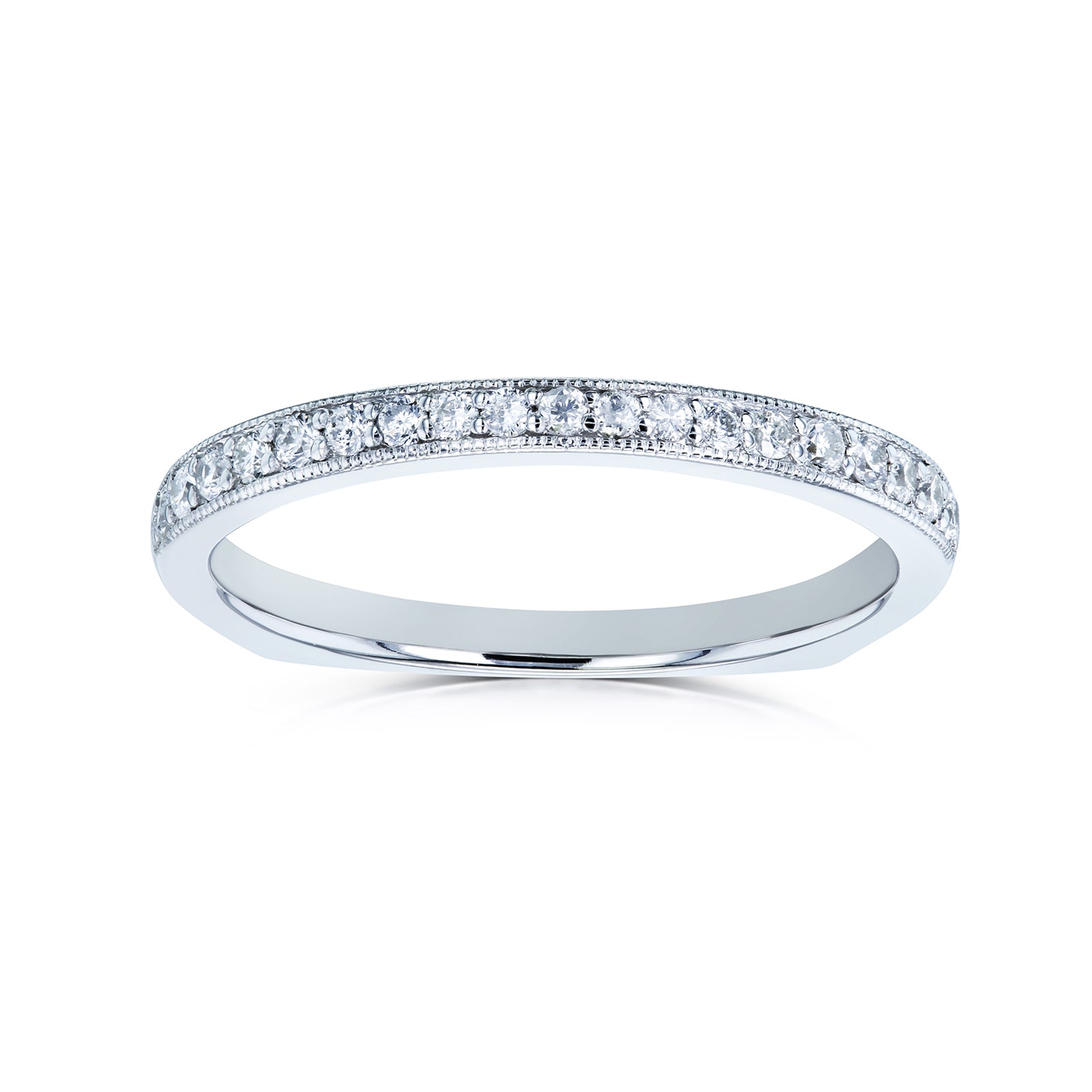 0.2 Carat Natural Diamond Euro Ring 14k White Gold