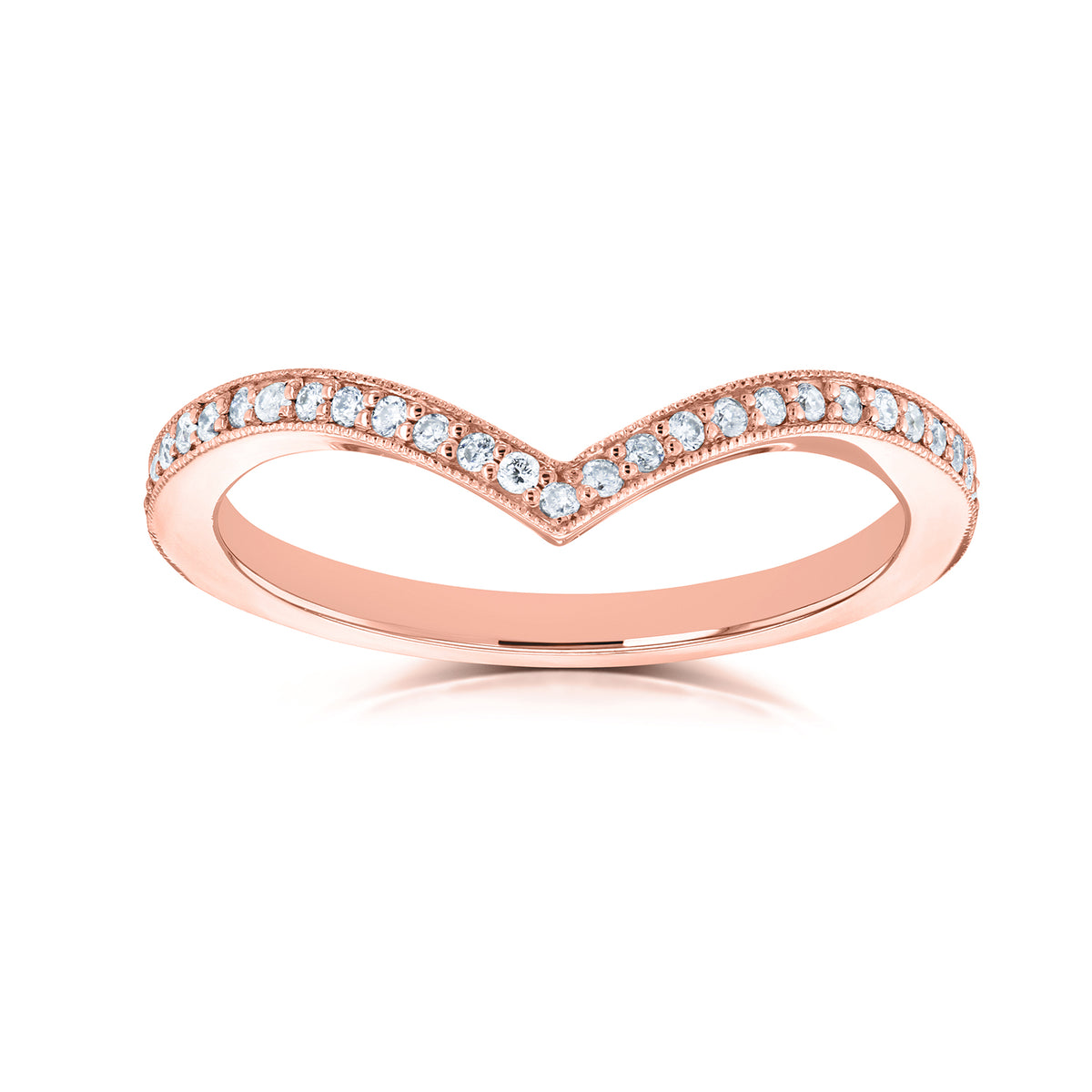 Lab Grown Diamond Wishbone Venus Ring in Rose Gold