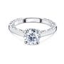 1 Carat Natural Diamond Double Prong Cushion Volutes Ring