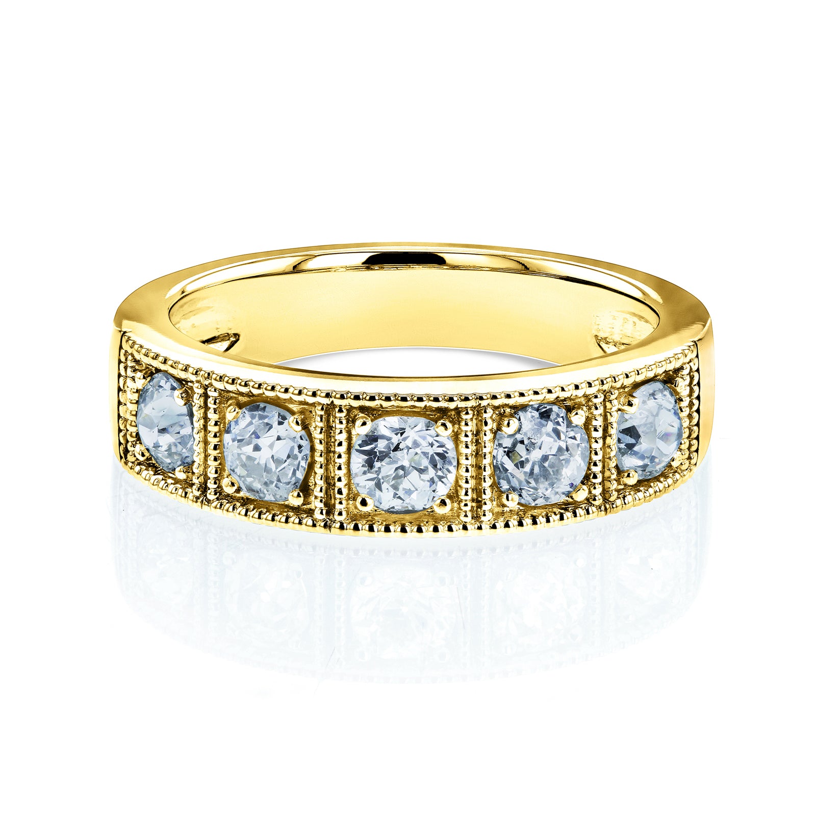 0.8 Carat Natural Diamond Vintage 5-Stone Ring