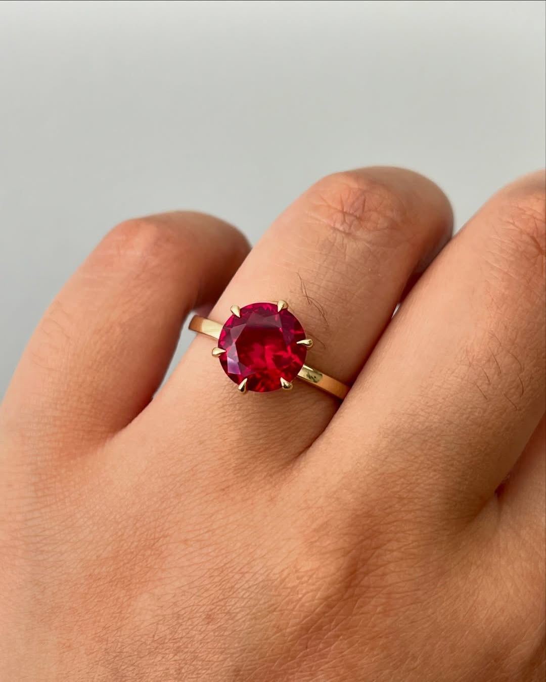 Solitaire Ruby Ring