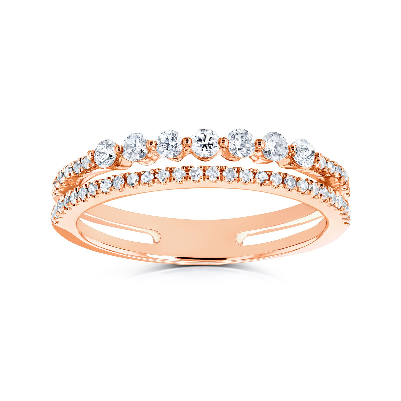 0.25 Carat Bubble Topped Double Strand Ring