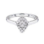0.25 Carat Natural Diamond Pear Cluster Promise Ring