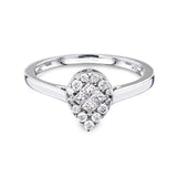 0.25 Carat Natural Diamond Pear Cluster Promise Ring