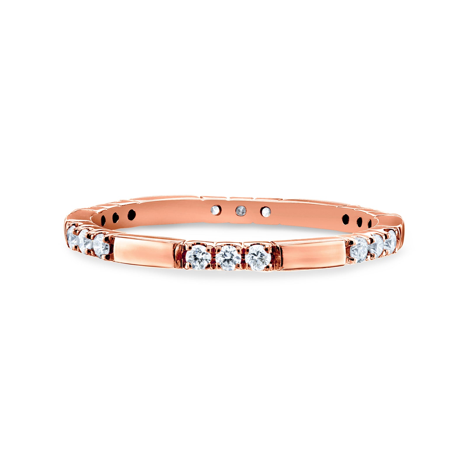 0.2 Carat Natural Diamond Tri-stone Pattern Ring