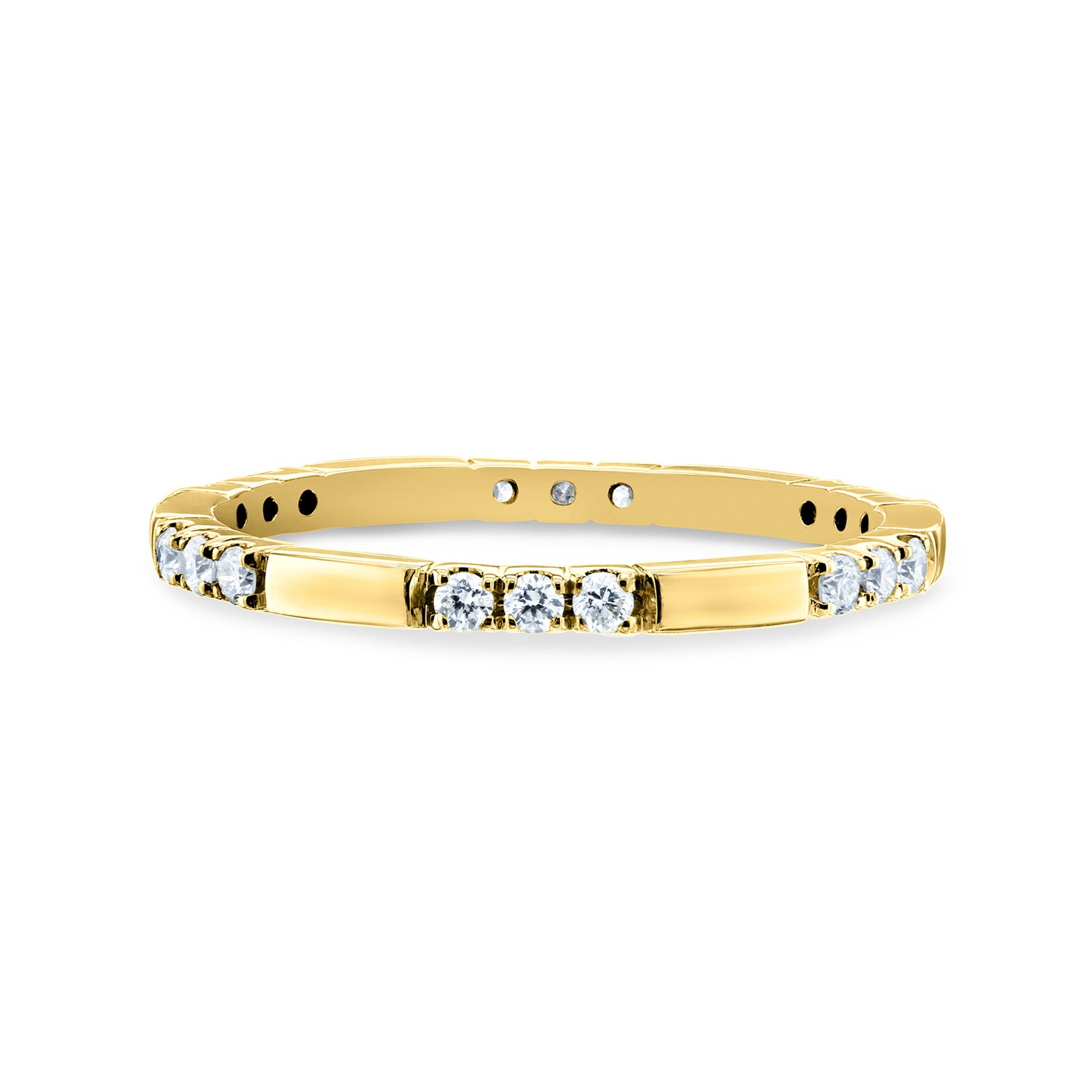 0.2 Carat Natural Diamond Tri-stone Pattern Ring