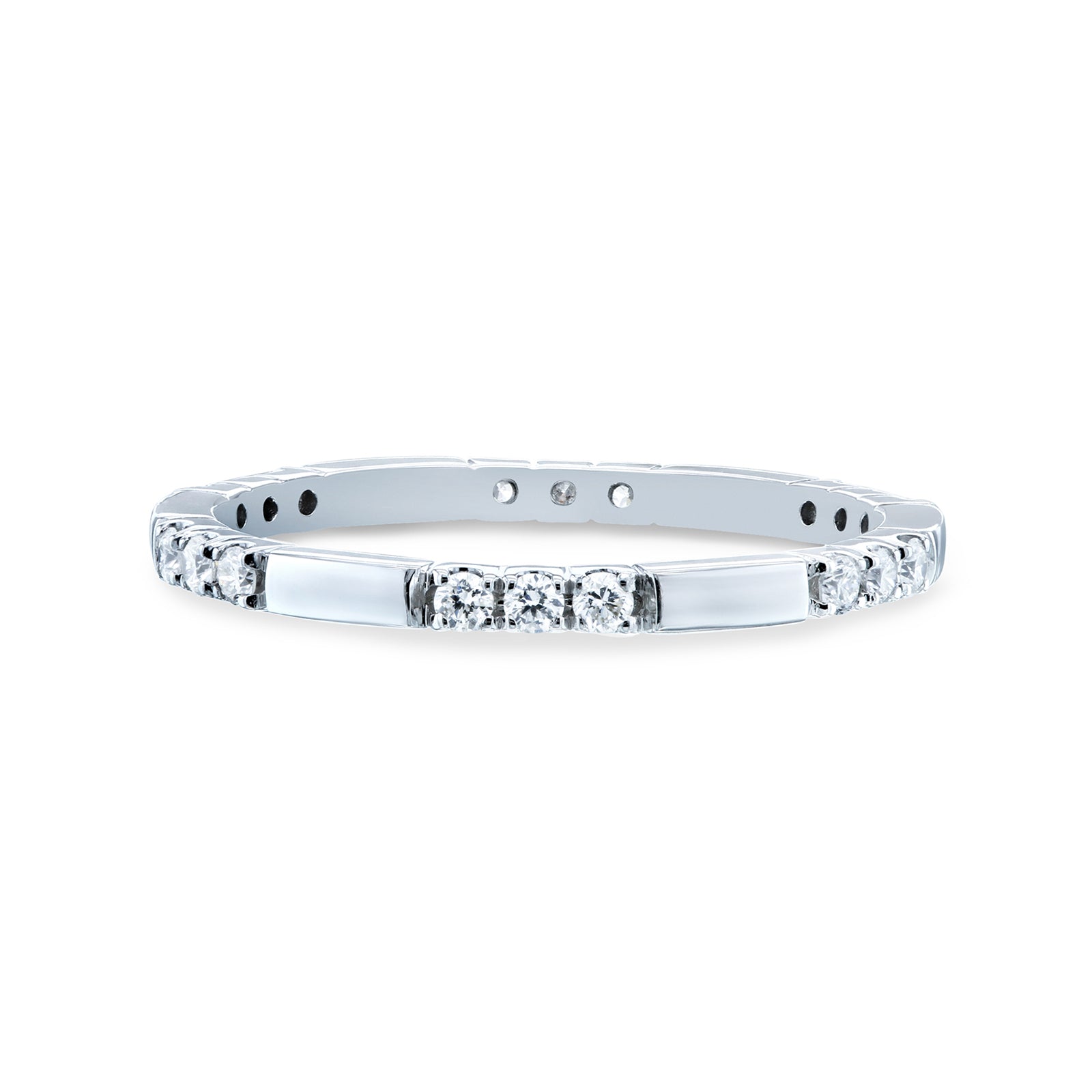 0.2 Carat Natural Diamond Tri-stone Pattern Ring