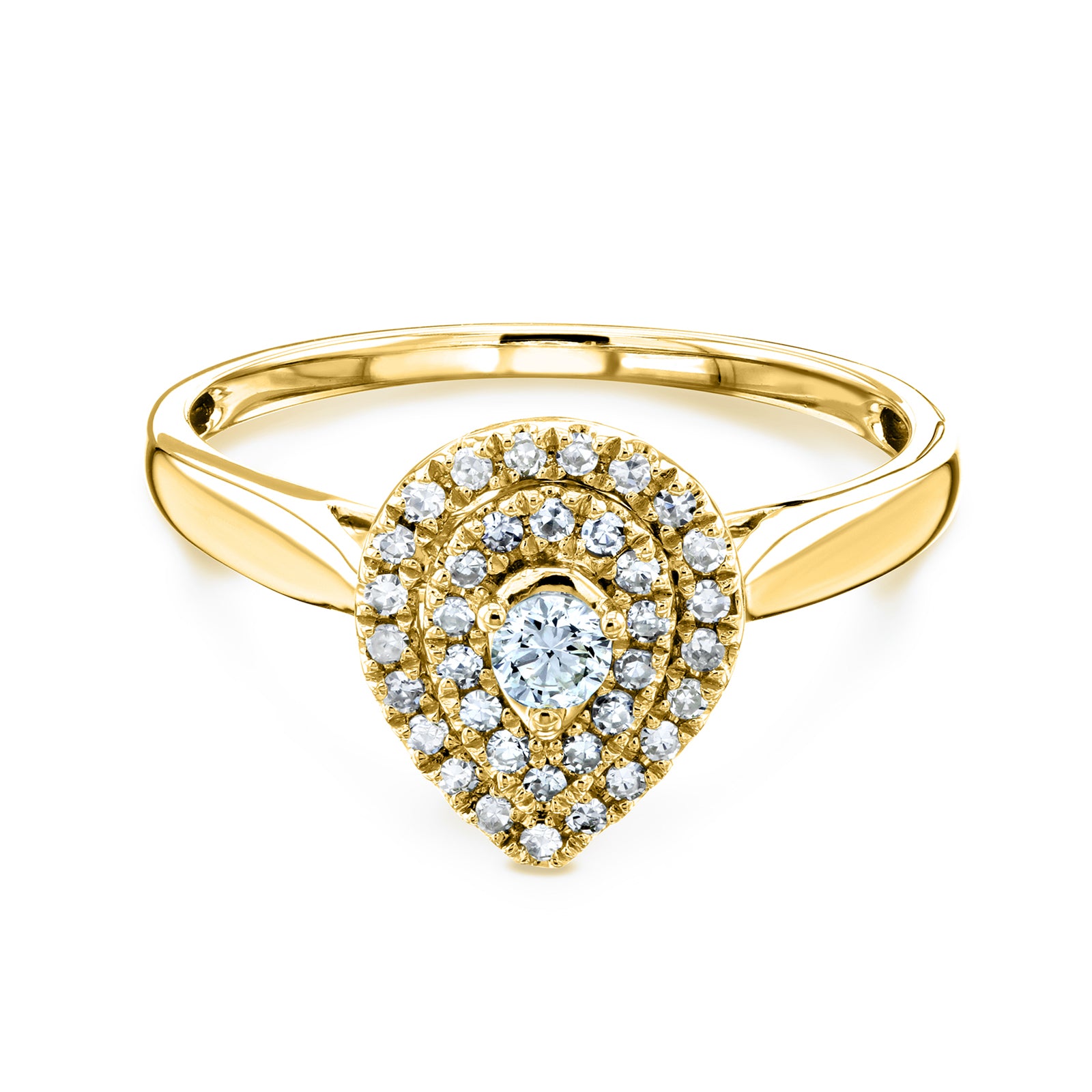 0.2 Carat Natural Diamond Pear Cluster Ring