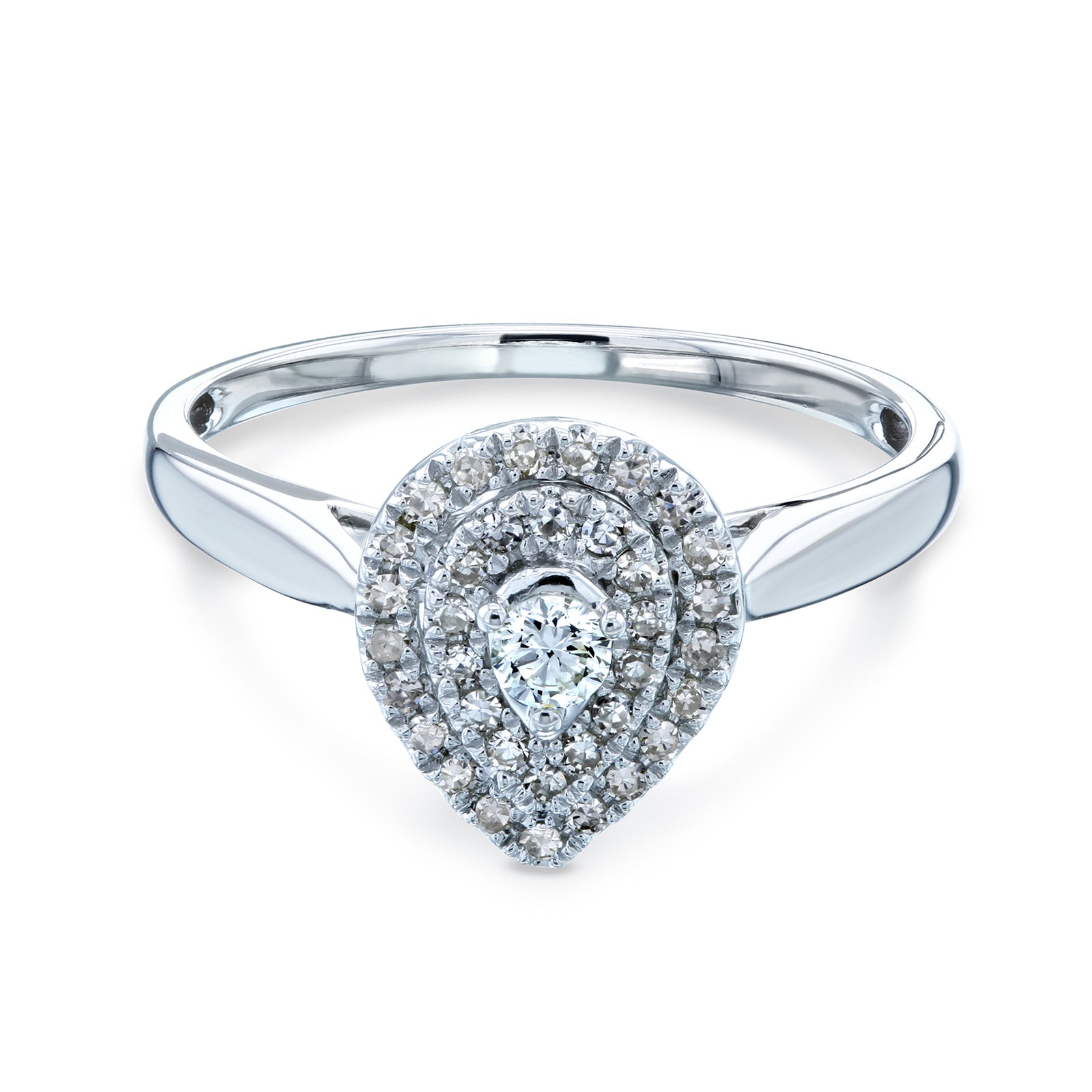 0.2 Carat Natural Diamond Pear Cluster Ring