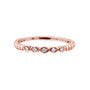 Kobelli Ribbed Navette Pattern Diamond Accent Band 10k Rose Gold