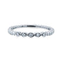 Kobelli Ribbed Navette Pattern Diamond Accent Band 10k White Gold
