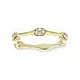 0.15 Carat Natural Diamond Stackable Wavy Ring in Yellow Gold