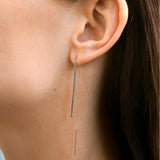 Kobelli Diamond Threader Stick and Chain Earrings