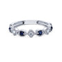 Kobelli Alternating Sapphire and Diamond White Gold Ring