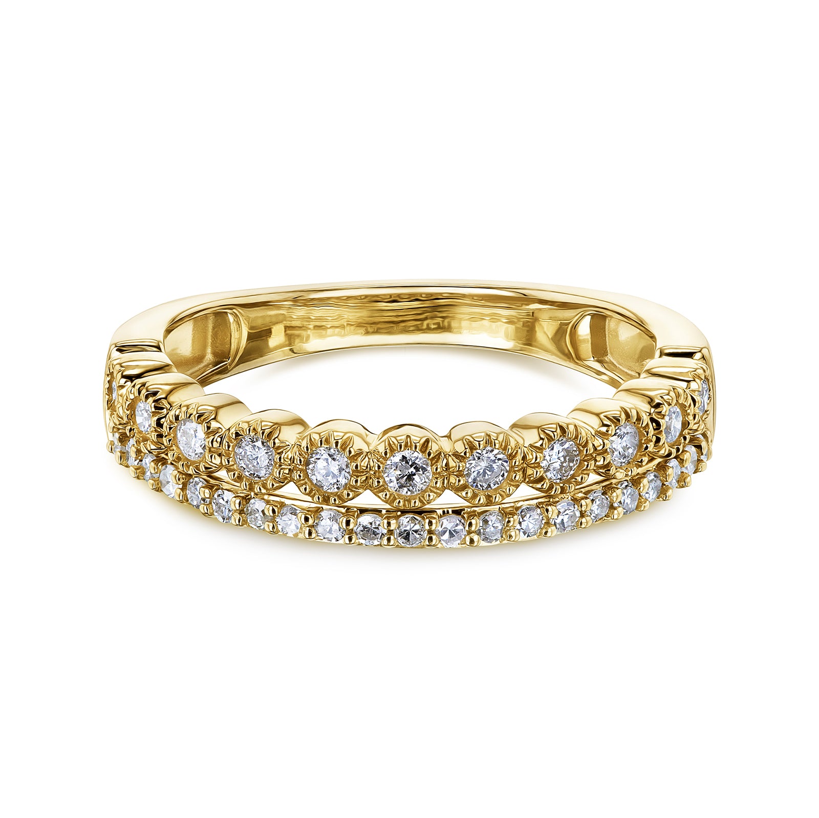 0.25 Carat Natural Diamond Double Row Ring