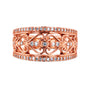 Lambeth Scrolls Vintage Fashion Diamond Rose Gold Ring