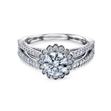 1.55ct Natural Scalloped Halo Ring