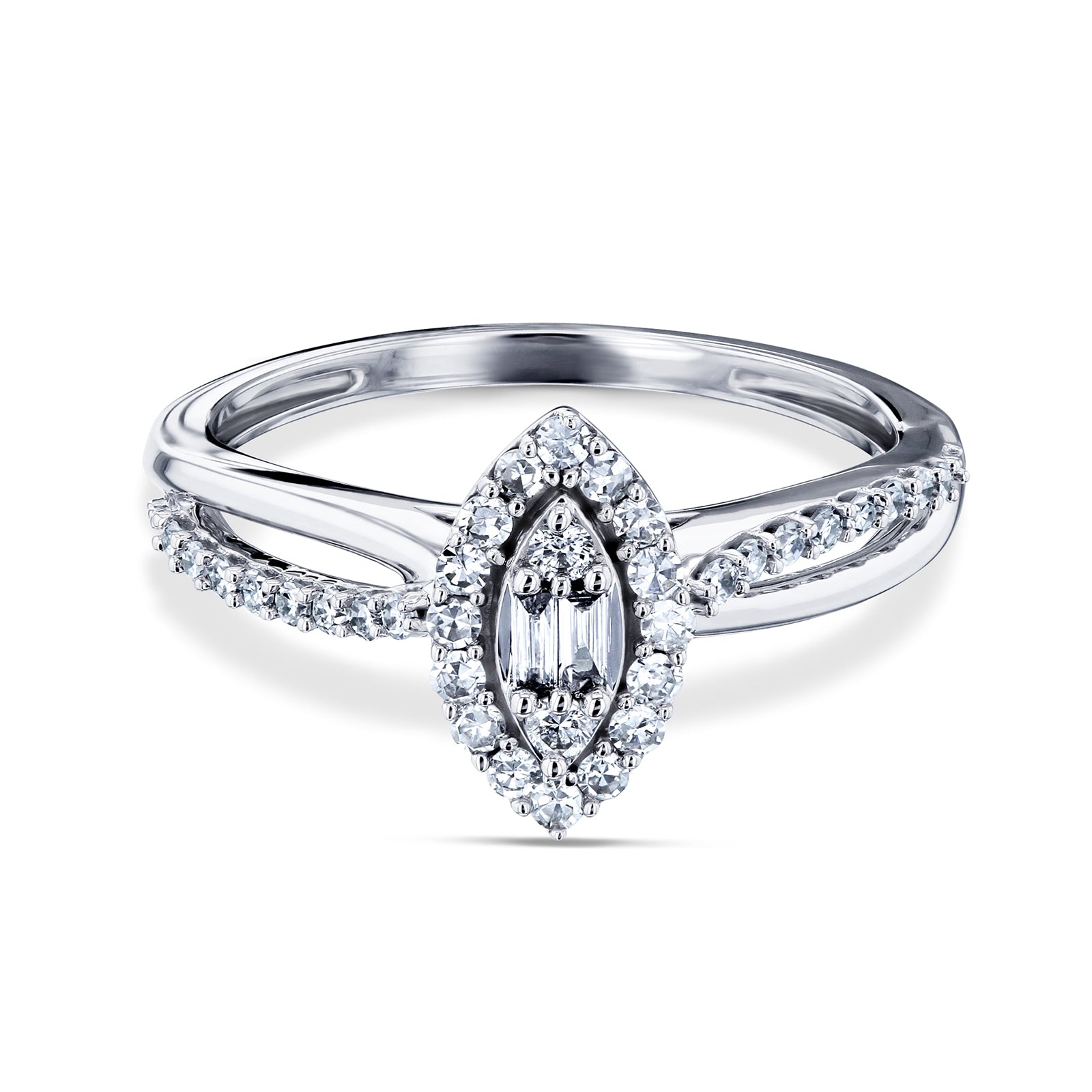 0.25 Carat Natural Diamond Marquise Promise Ring