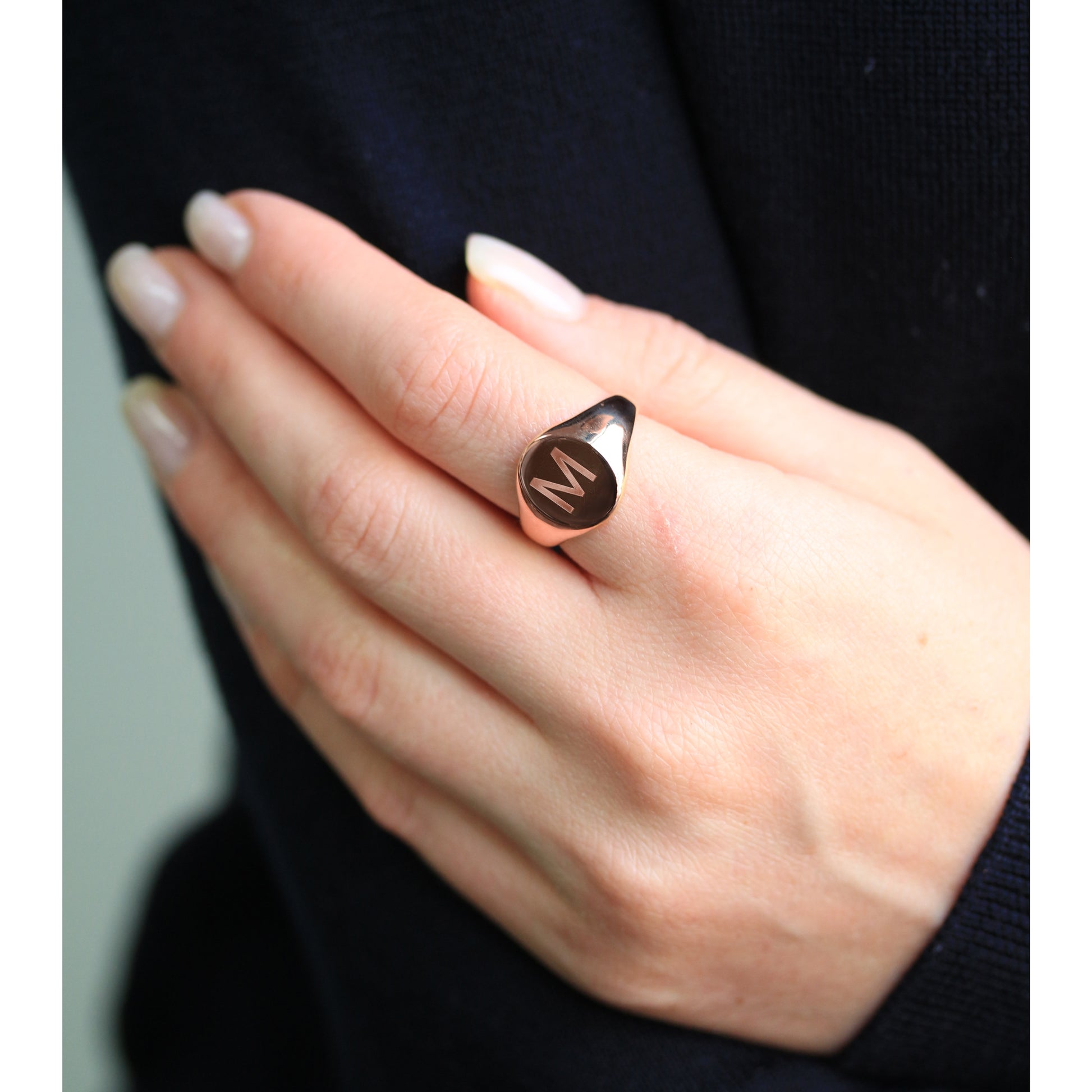 Plain Gold Oval Signet Ring