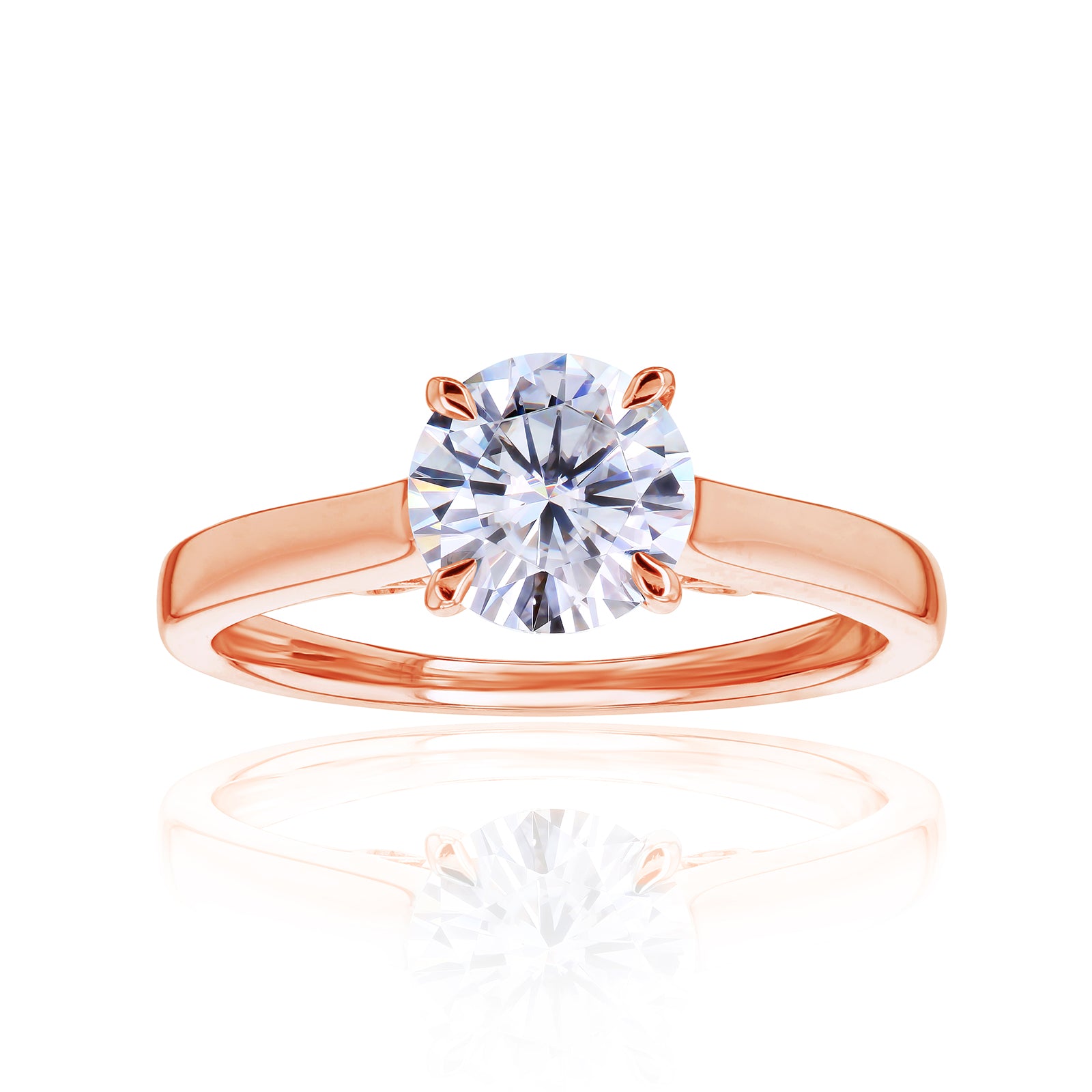 1 Carat Moissanite Solitaire Dawn Ring - rose gold option