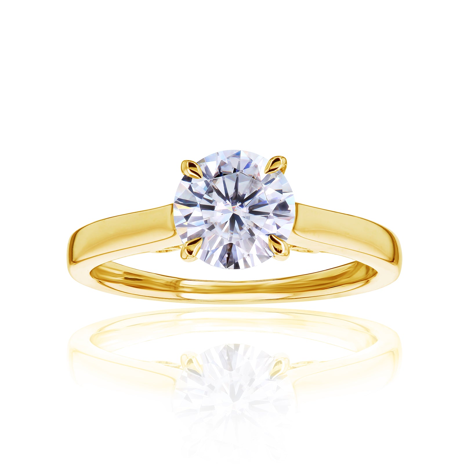 1 Carat Moissanite Solitaire Dawn Ring - yellow gold option