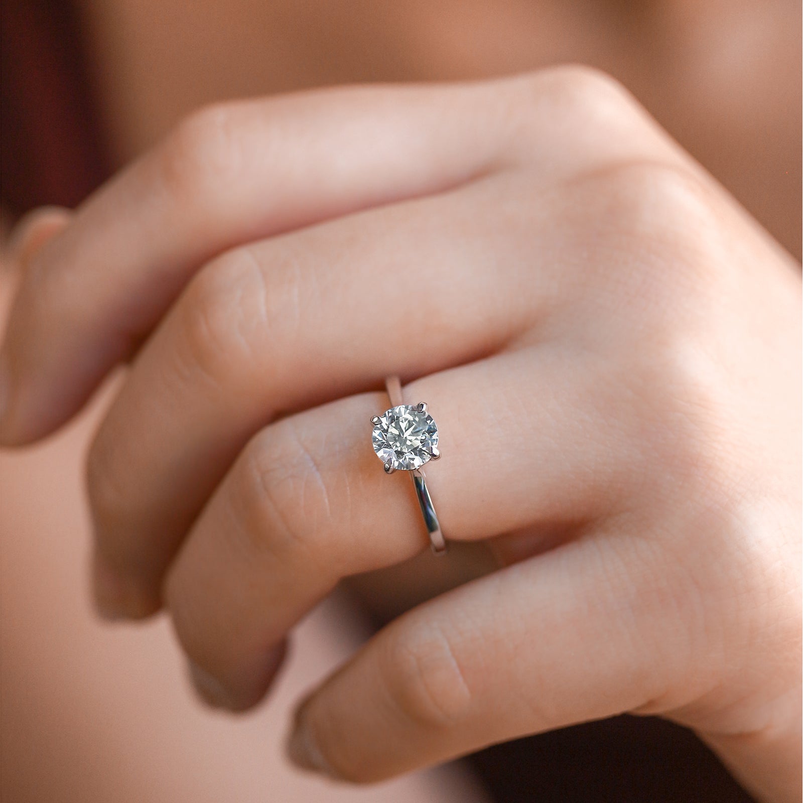 1 Carat Moissanite Solitaire Dawn Ring