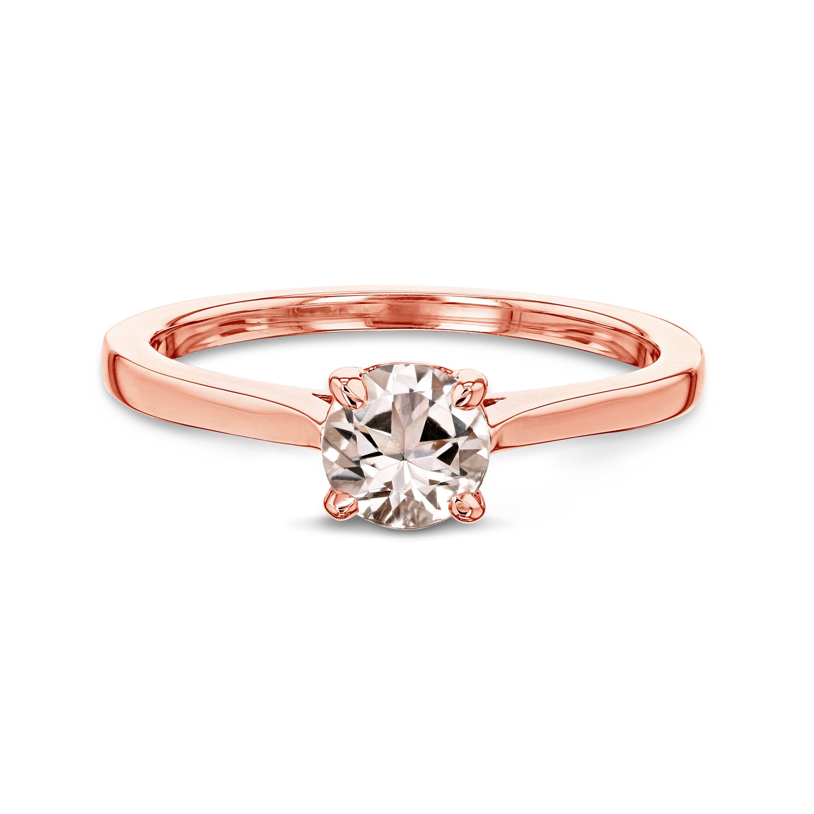 5 mm Morganite Solitaire Melinda Ring - rose gold option