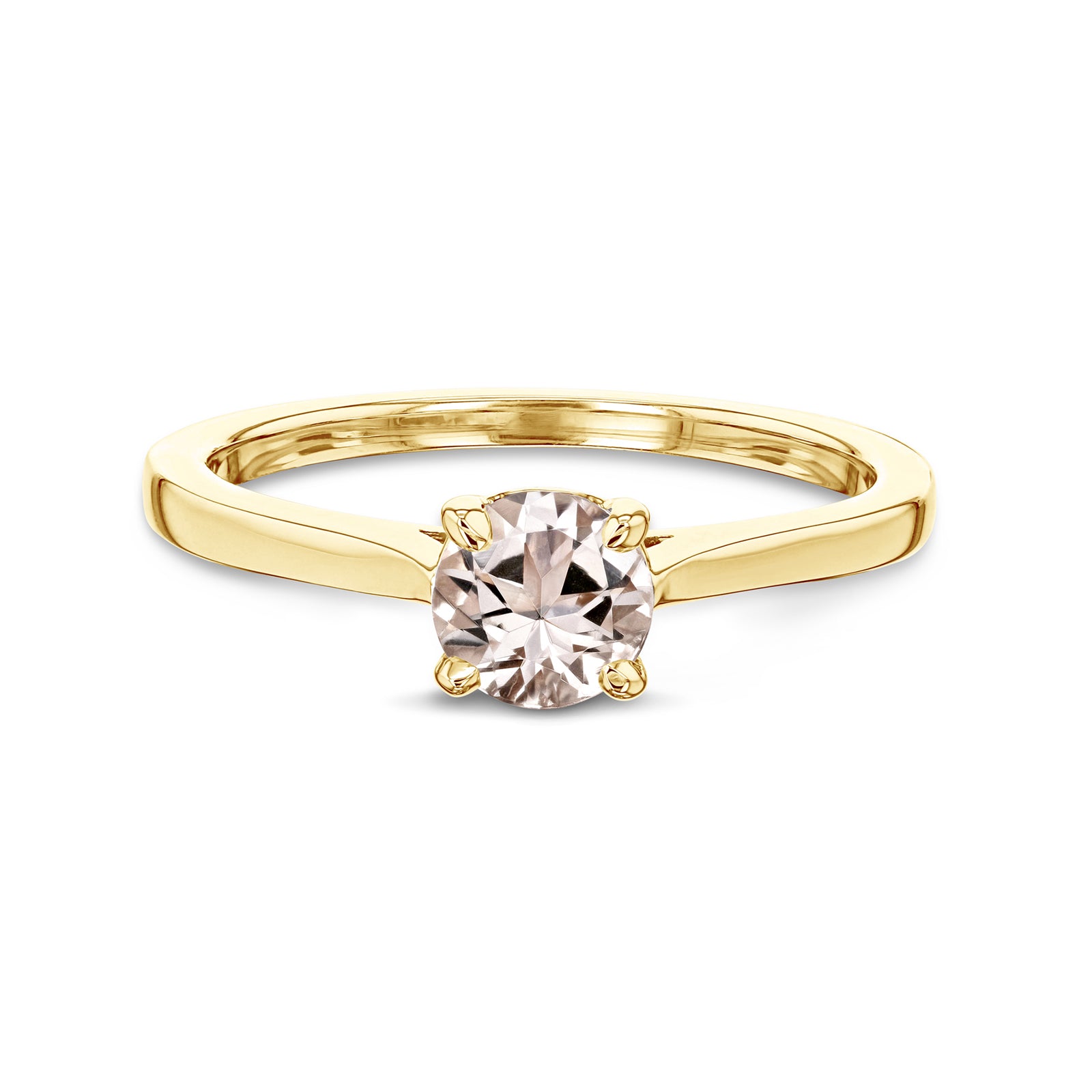 5 mm Morganite Solitaire Melinda Ring - yellow gold option