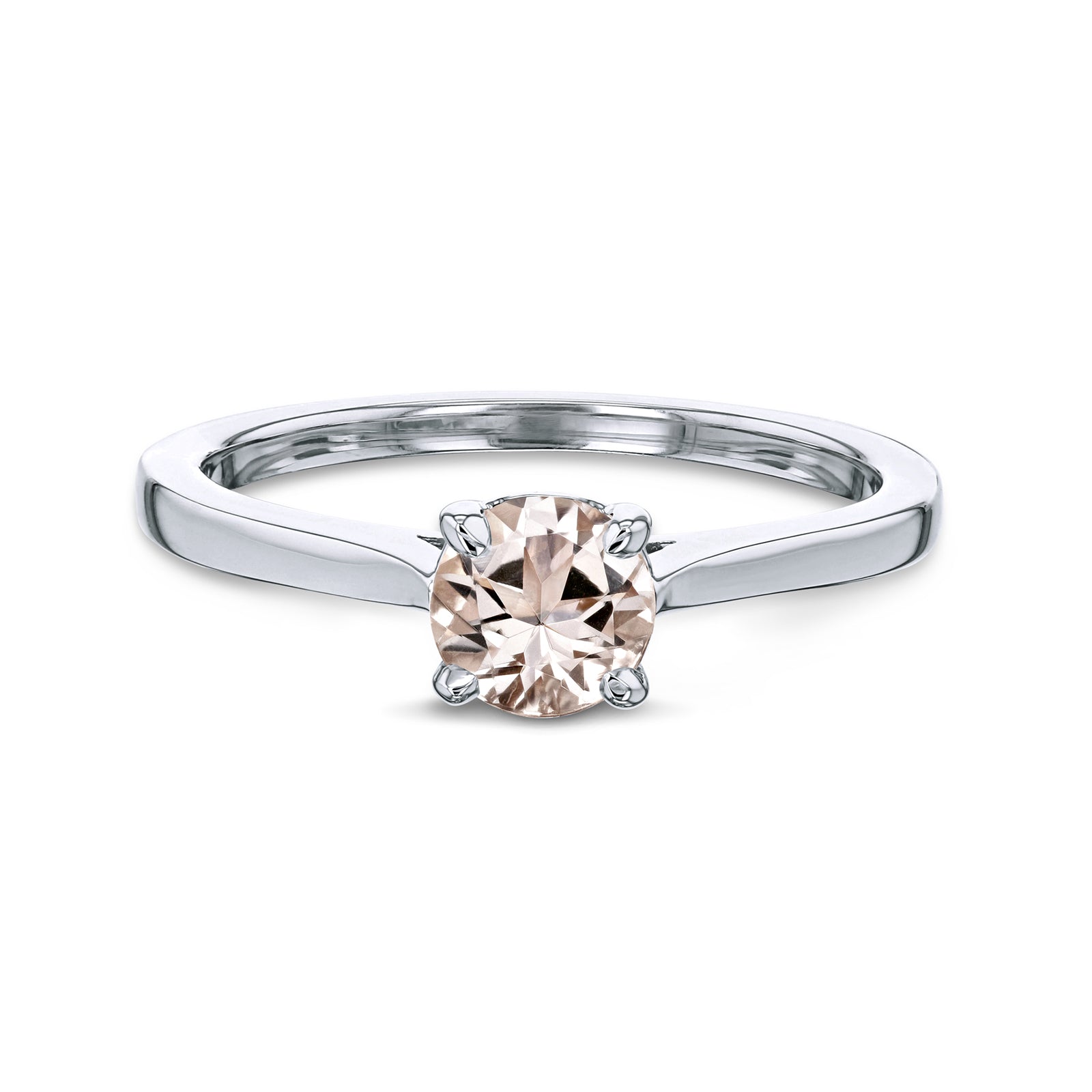 5 mm Morganite Solitaire Melinda Ring - white gold option