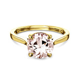 8mm Round Morganite
Taper Shank Cathedral, Basket Prong Solitaire Ring in Solid 14k Gold