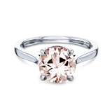 8mm Round Morganite
Taper Shank Cathedral, Basket Prong Solitaire Ring in Solid 14k Gold