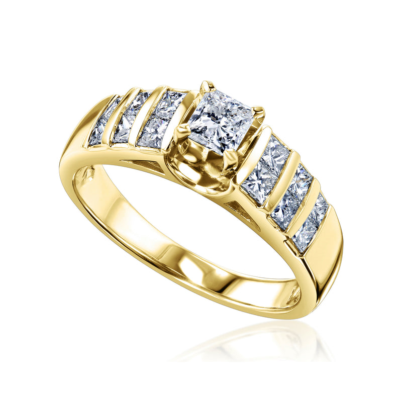 The Holly Vertical Channel Natural Diamond Ring