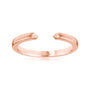A polished gold open cuff ring with a smooth, rounded design - rose gold option