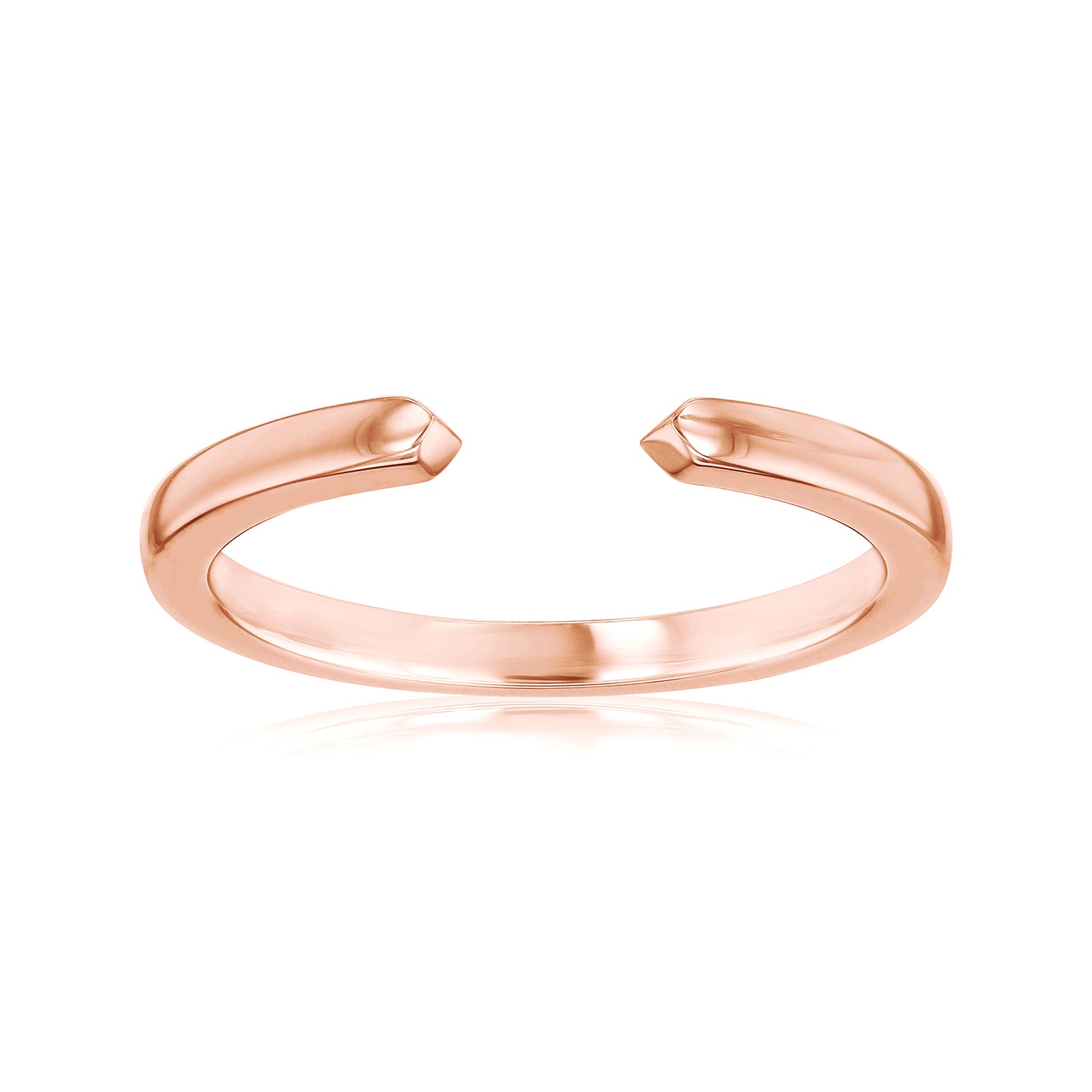 A polished gold open cuff ring with a smooth, rounded design - rose gold option