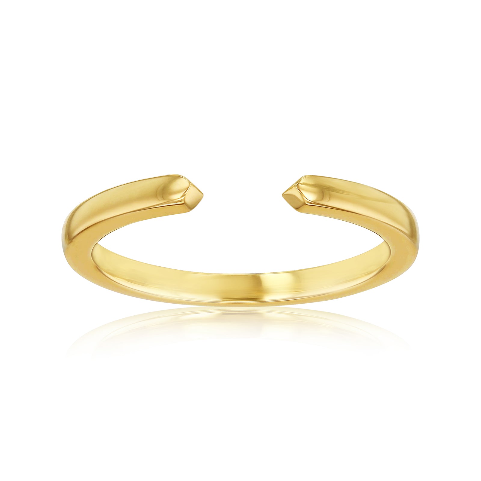 A polished gold open cuff ring with a smooth, rounded design - yellow gold option