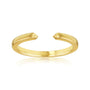A polished gold open cuff ring with a smooth, rounded design - yellow gold option