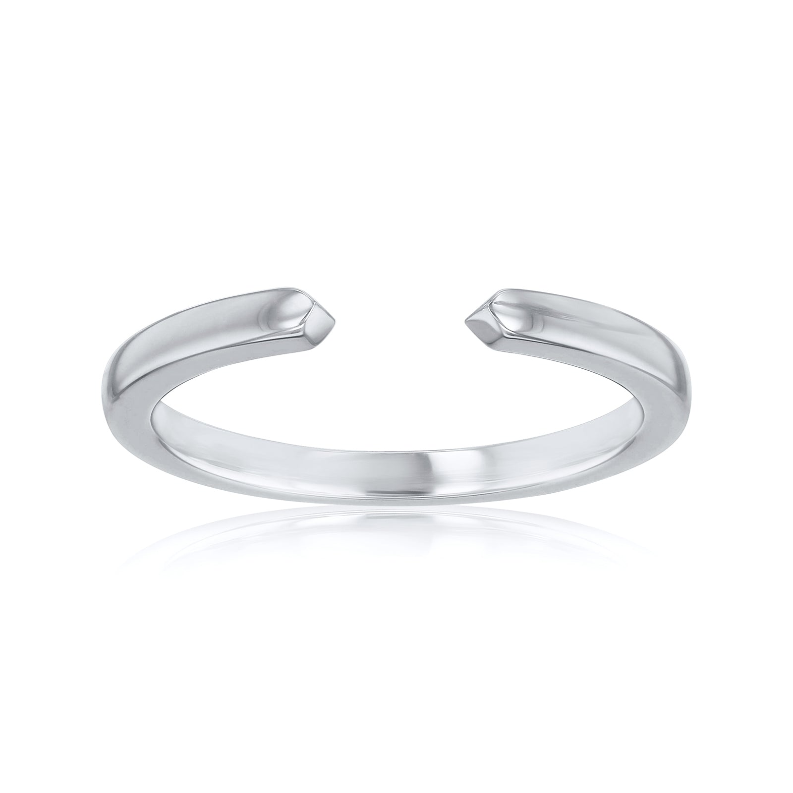 A polished gold open cuff ring with a smooth, rounded design - white gold option