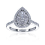 0.5 Carat Natural Diamond Pear Cluster Orbit Ring