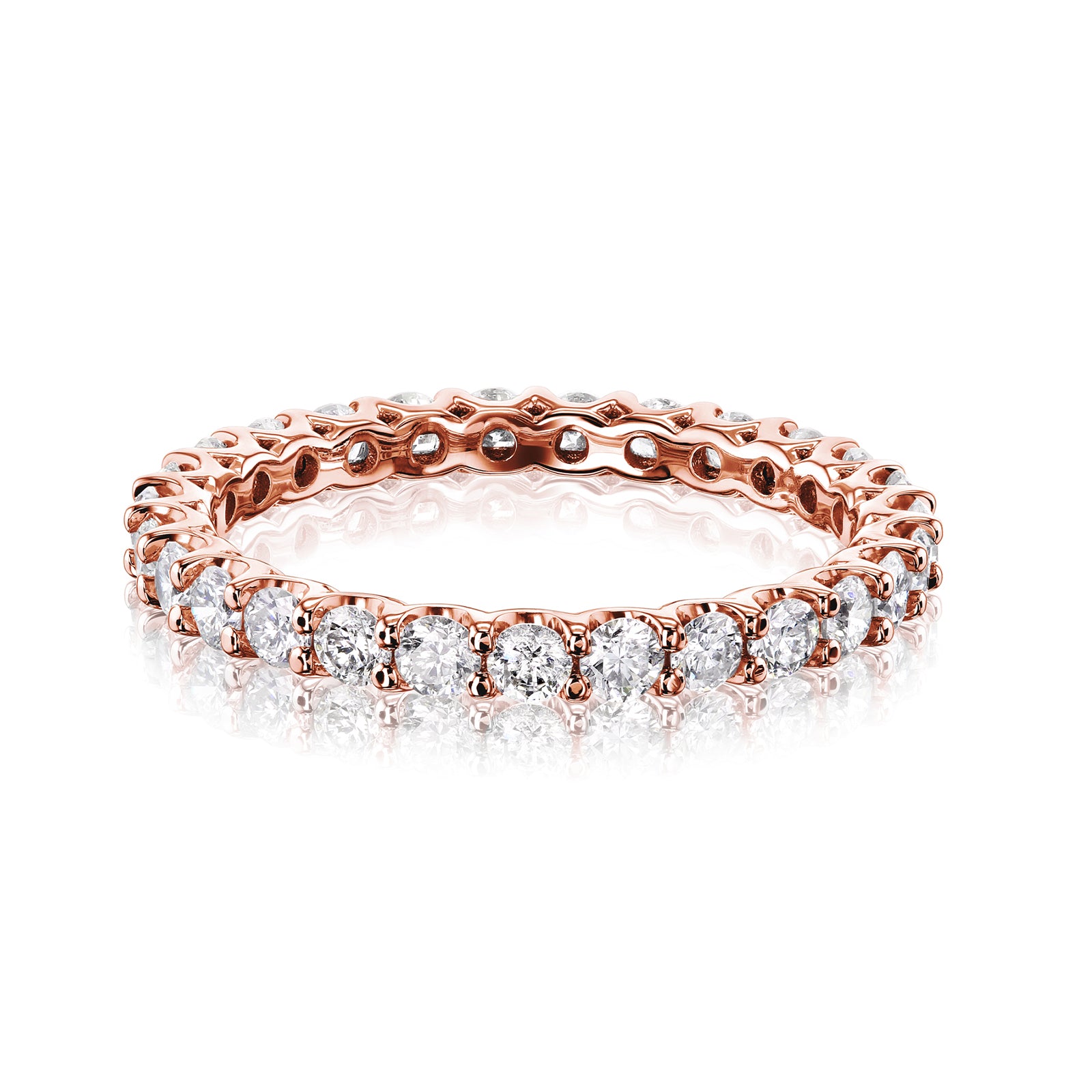 1 Carat Natural Diamond U-Prong Eternity Winry Ring - rose gold option