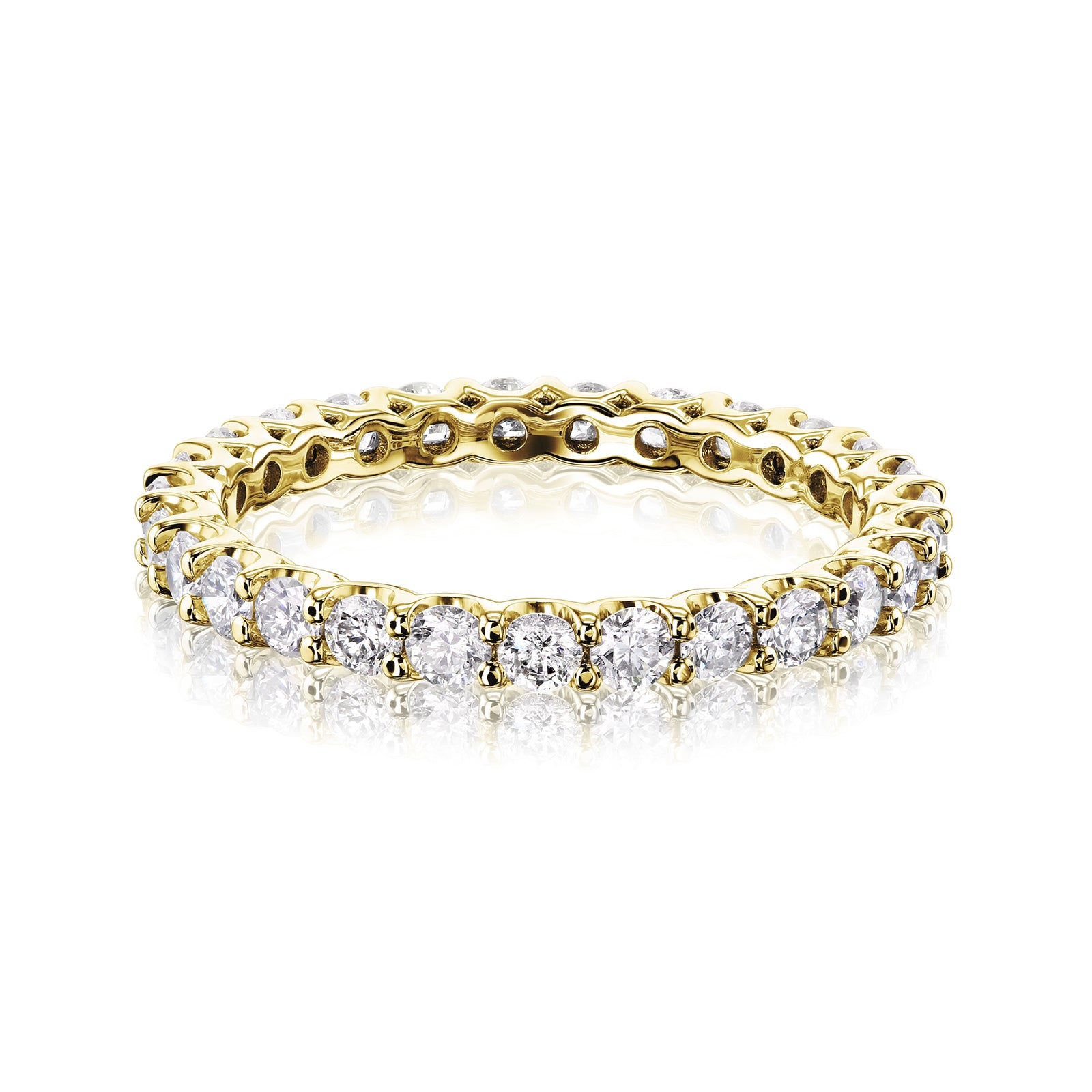 1 Carat Natural Diamond U-Prong Eternity Winry Ring - yellow gold option