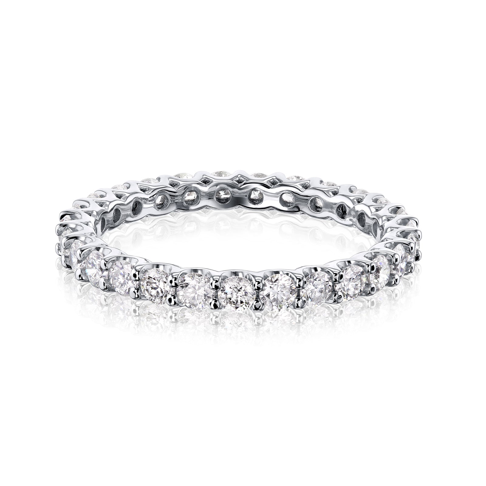 1 Carat Natural Diamond U-Prong Eternity Winry Ring - white gold option