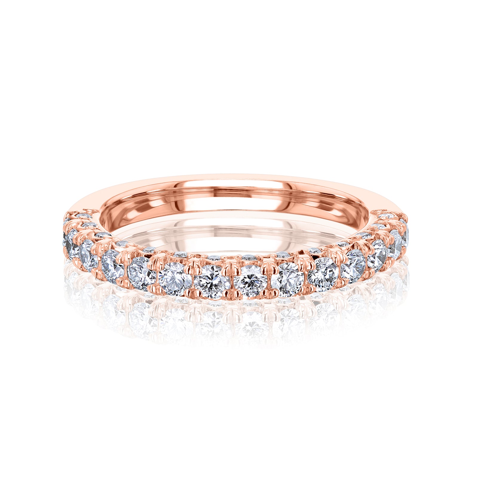 rose gold 0.6 Carat Natural Diamond Half Eternity Taylor Ring