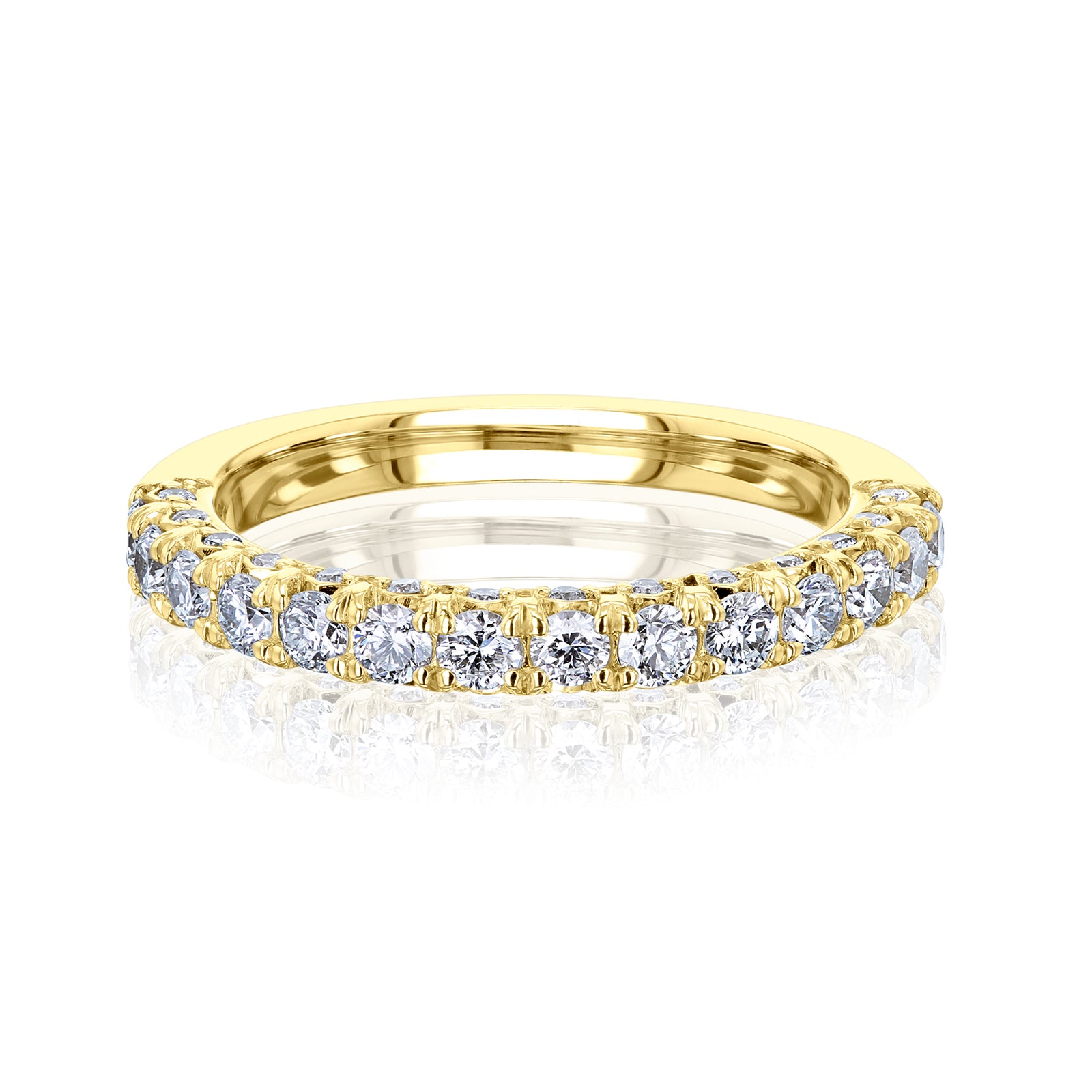 yellow gold 0.6 Carat Natural Diamond Half Eternity Taylor Ring