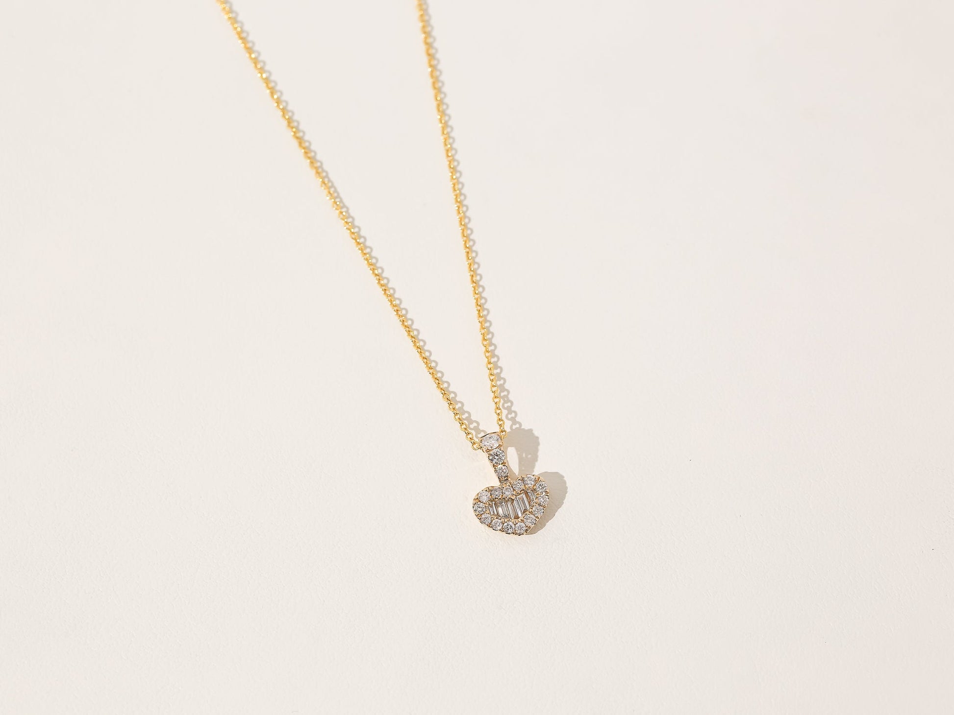 Kobelli Diamond Heart Harp Necklace - Lyra