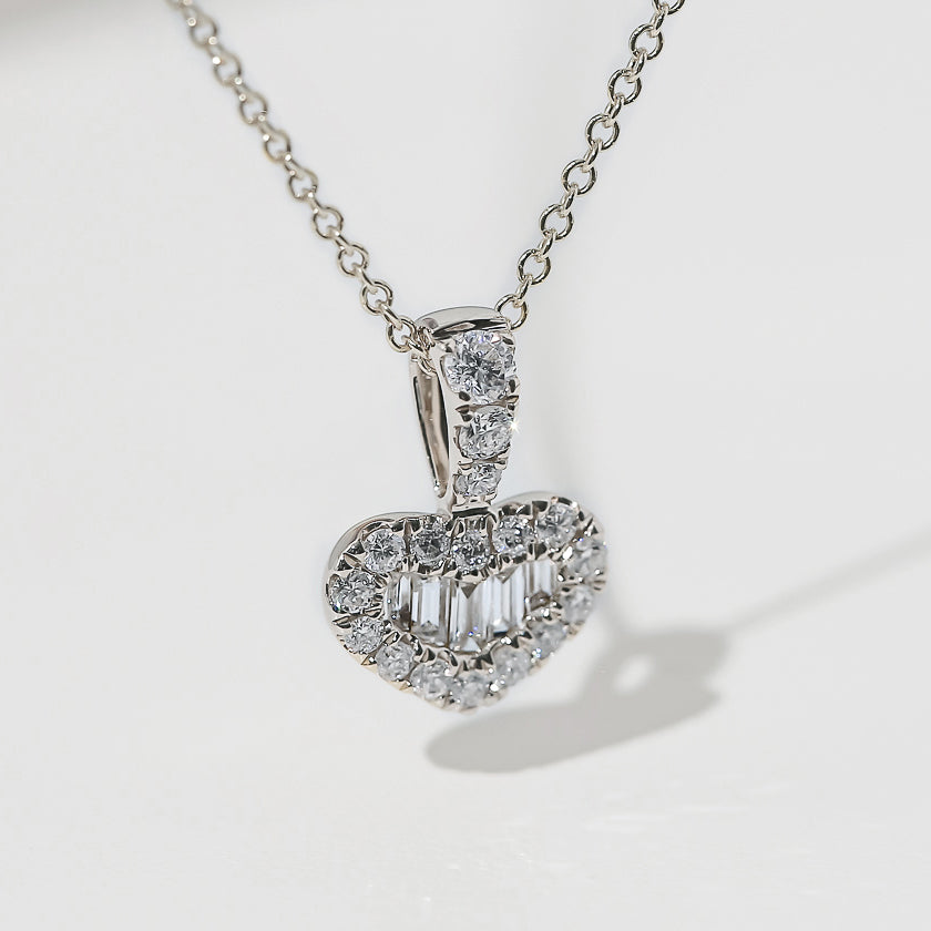 Kobelli Diamond Heart Harp Necklace - Lyra