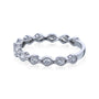 Kobelli Wavy Diamond Channel Milgrain Rim Ring in 14k White Gold
