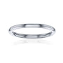 2 mm high polish solid 14k white gold