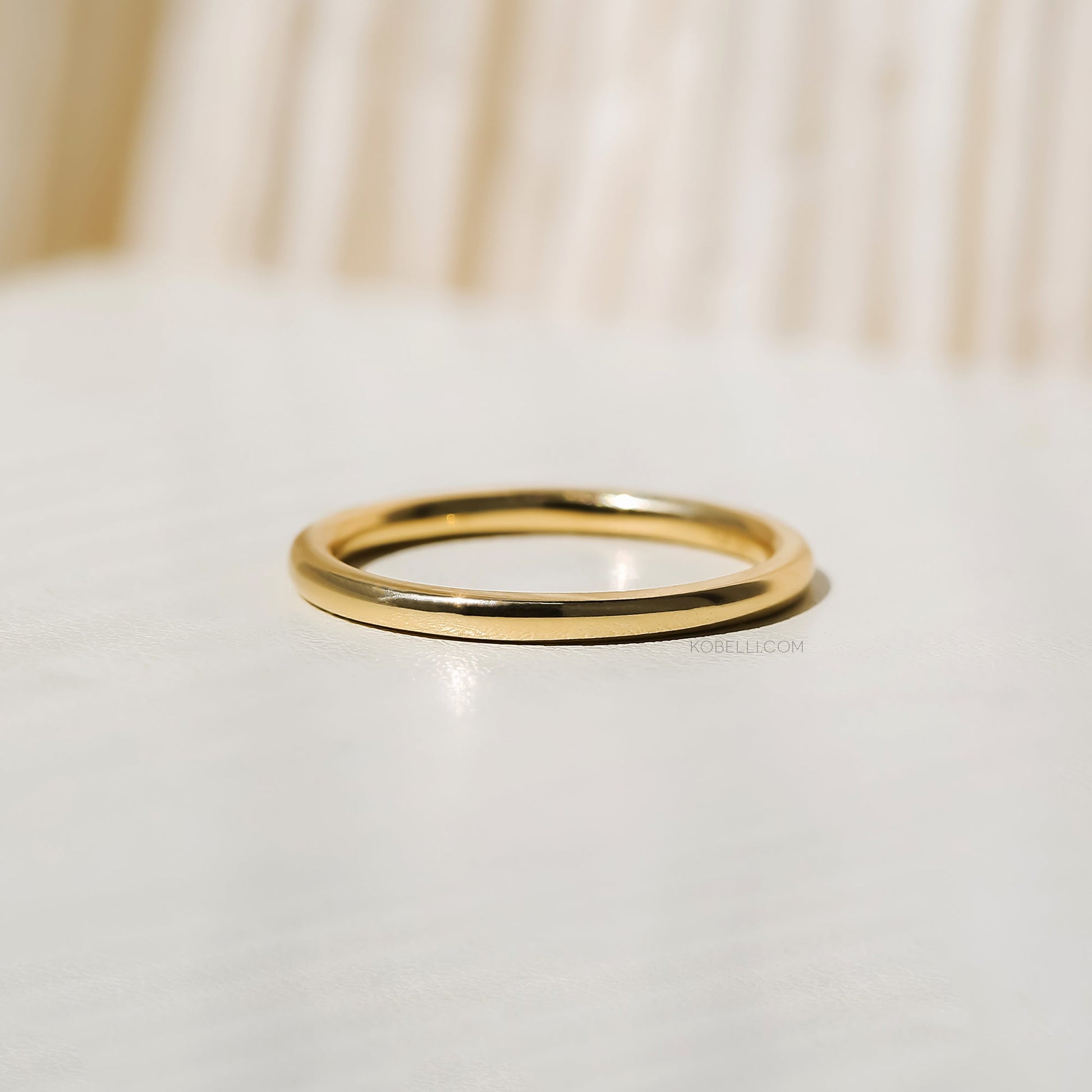 Kobelli Solid Gold 2mm Wedding Band - Super Comfort Fit Donut Band