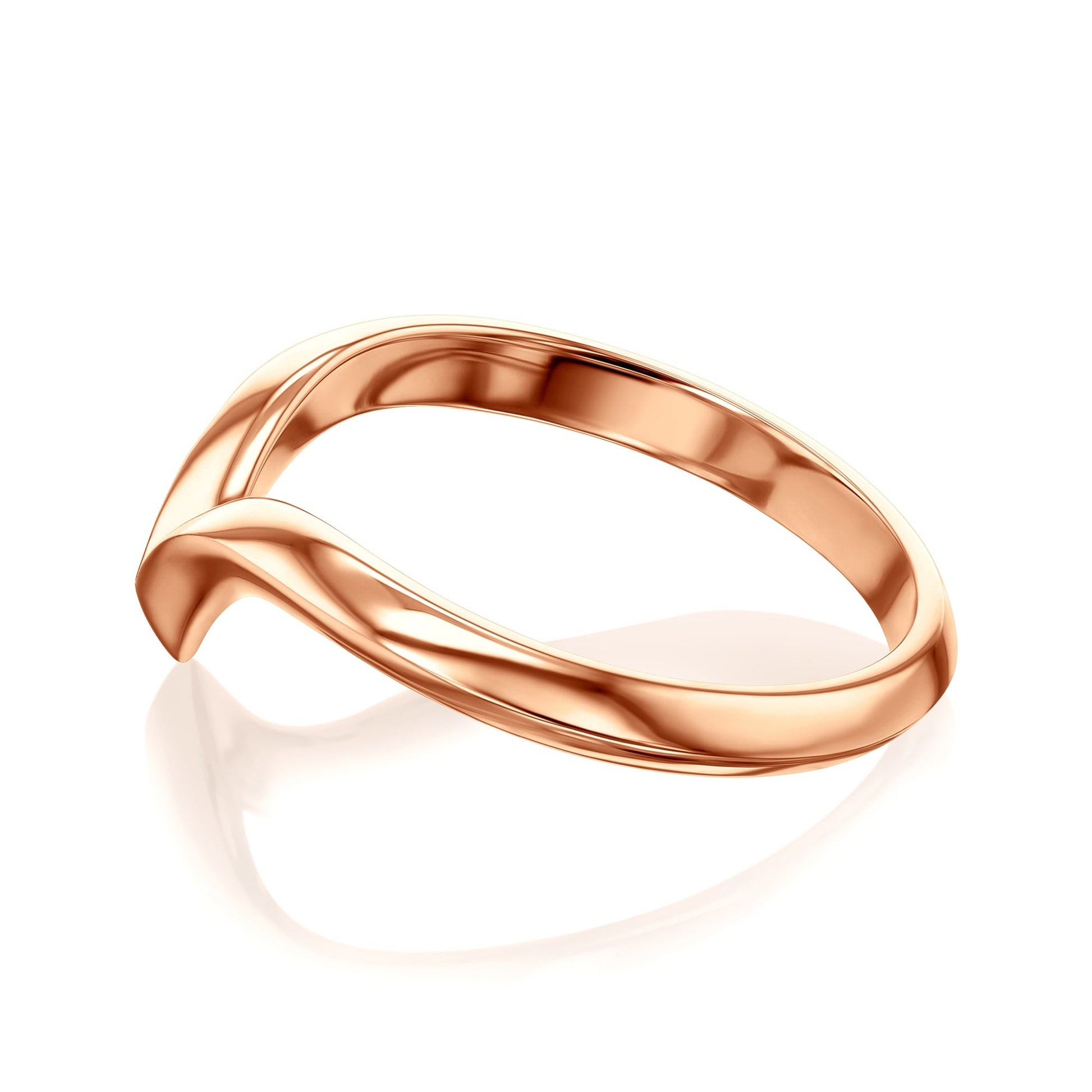 Kobelli Solid Gold Chevron Wedding Band - Paris Band
