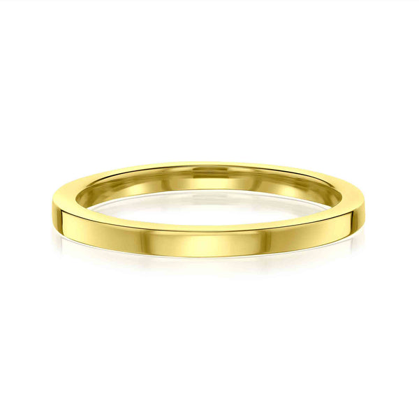 2mm Cigar Band by Kobelli in Yellow Gold